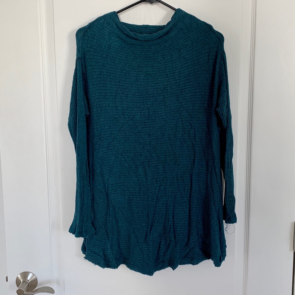 We the Free Teal Mock Neck Sweater